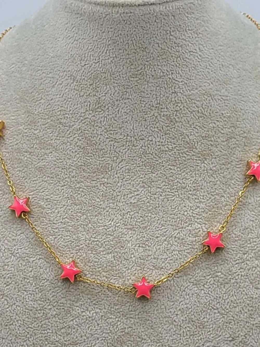 J Crew Orange Enamel Gold Tone Necklace
